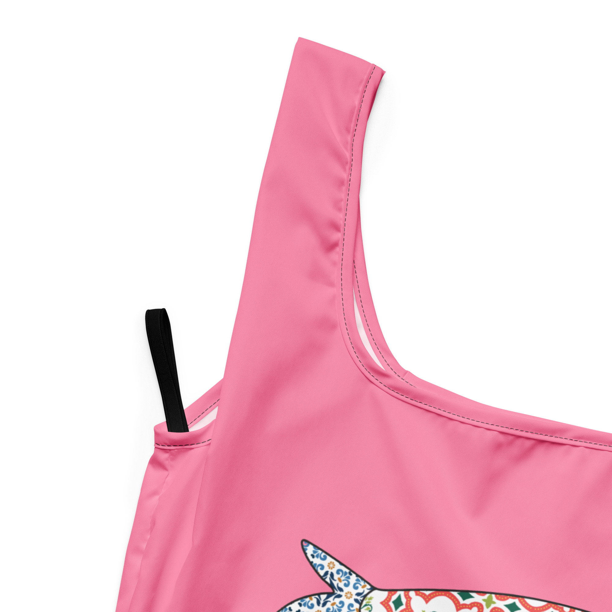 Pink Shopping Bag with Lisbon Style Decorative Fishes - Image 3