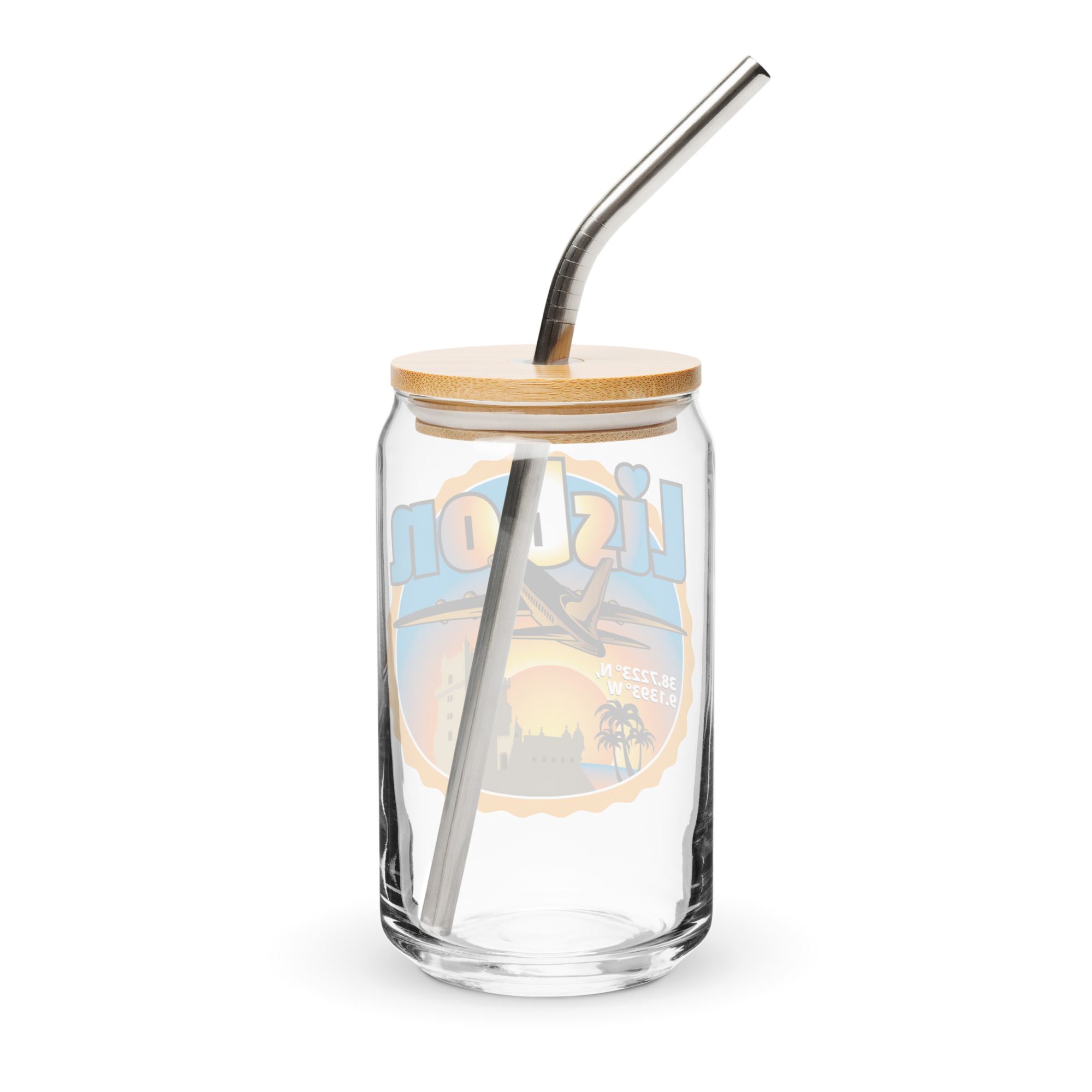 Can-Shaped Glass with Lisbon Logo Design - Image 2