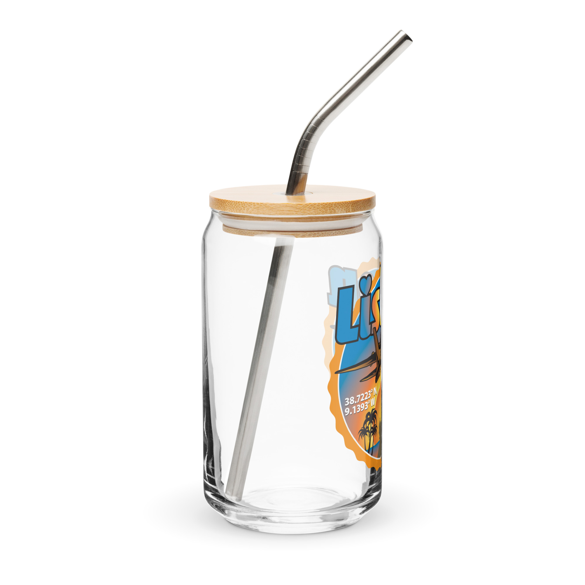 Can-Shaped Glass with Lisbon Logo Design - Image 4