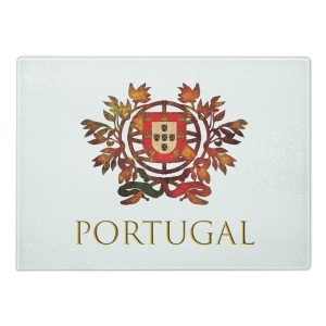Glass Cutting Board with Portuguese Crest