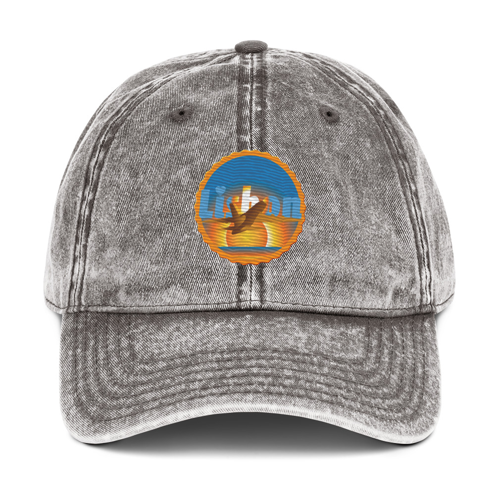 Vintage Cotton Twill Cap with Lisbon Embroidery Design - Image 12