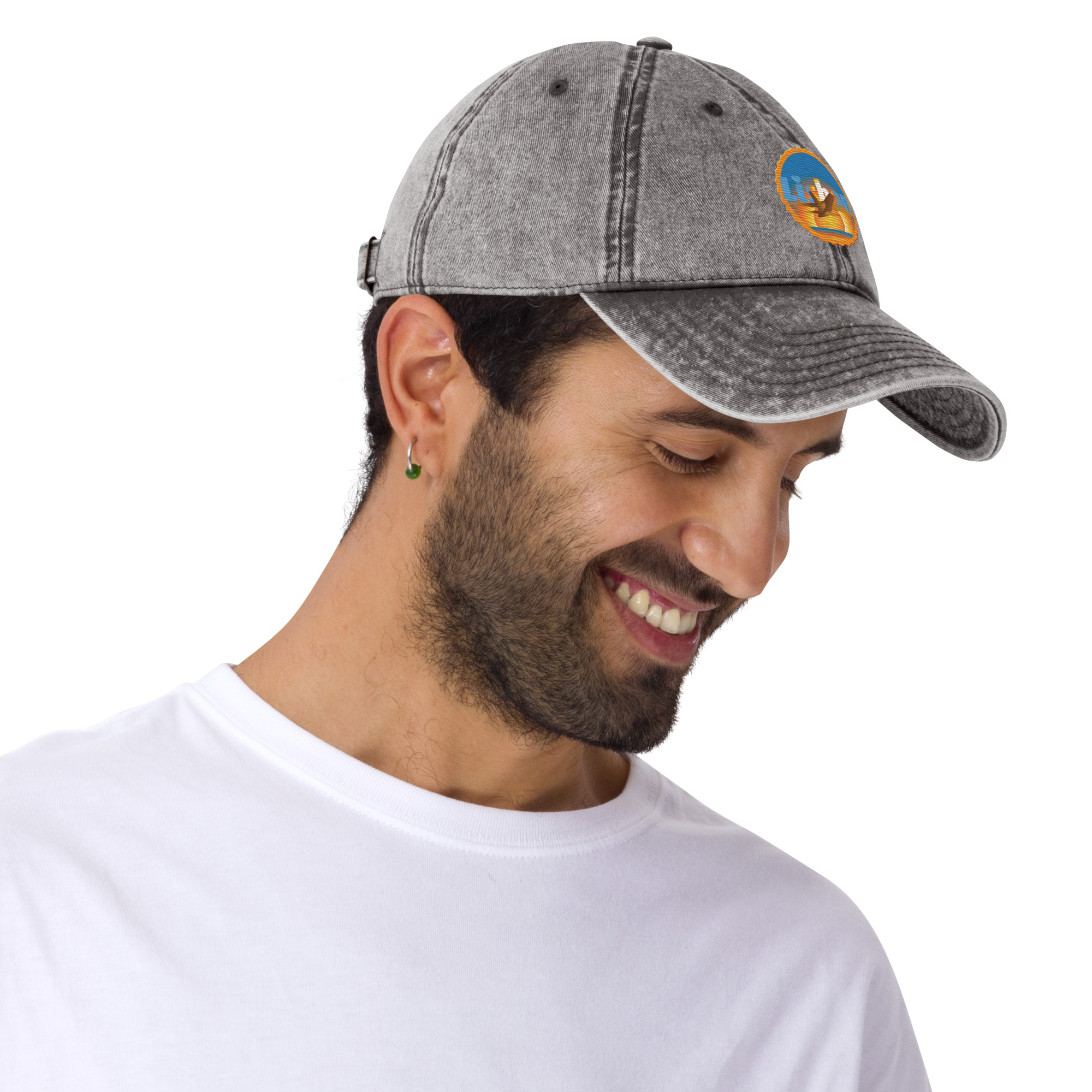 Vintage Cotton Twill Cap with Lisbon Embroidery Design - Image 5